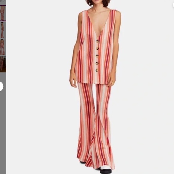 Free People Bridget Stripe Set in Sunset Combo sz Medium  NWT - Picture 2 of 5